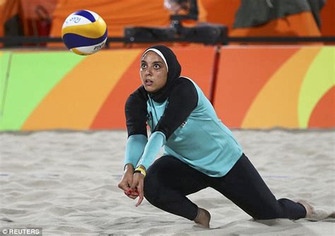 Photograph Showing Egyptian And German Olympic Volleyball Players