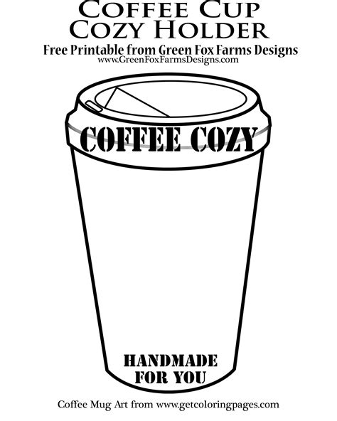 cup cozy printable template  printable templates