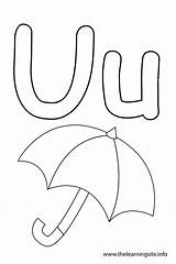 Letter Outline Umbrella Coloring Flashcard Alphabet Worksheet Cliparts Clipart Thelearningsite Template Drawing Outlines Printable Abc Library Worksheeto sketch template