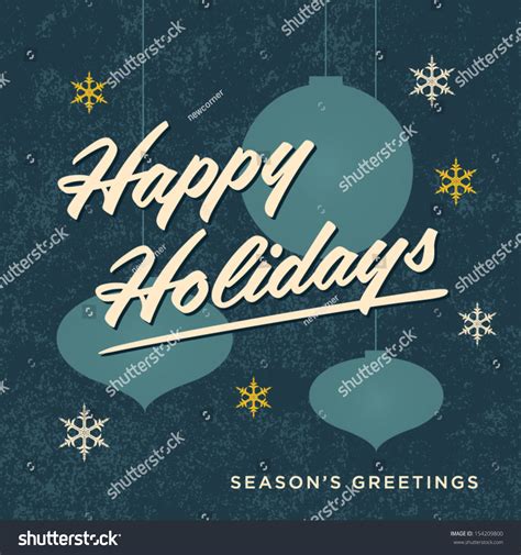 Happy Holidays Card Retro Vintage Stock Vector 154209800