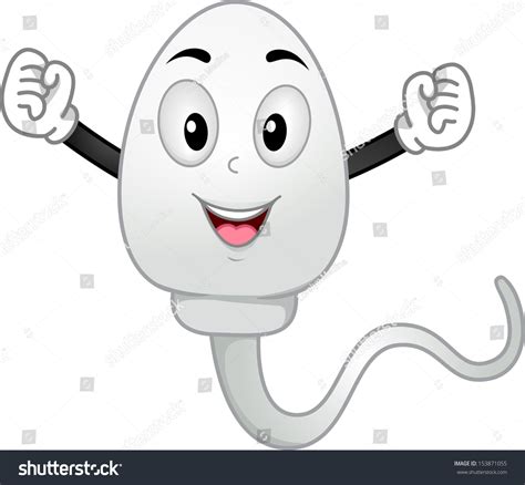 mascot illustration featuring sperm cell doing stock vector 153871055