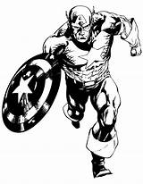 Coloring Marvel Captain America Clipart Avengers Comics Pages Comic Book Clip Cliparts Printable Superhero Drawing Drawings Shield Superheroes Heroes Old sketch template