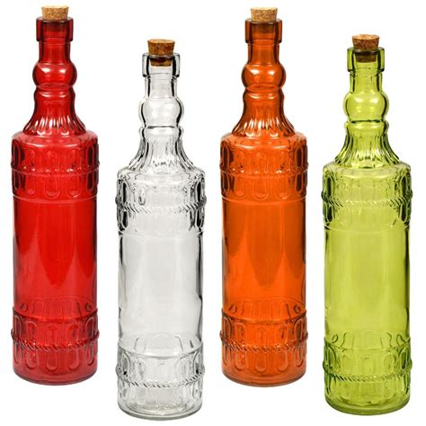 Colorful Vintage Glass Bottles With Cork Tops Glass Bottles With