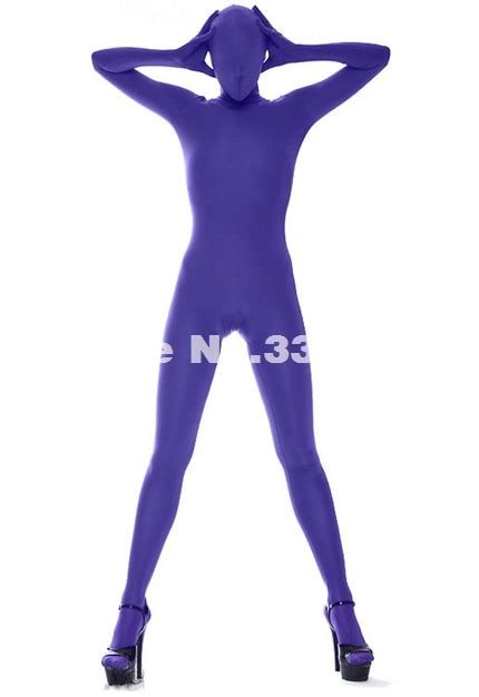 hot sale purple zentai suit lycra spandex halloween full bodysuit