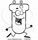 Test Tube Clipart Running Character Happy Coloring Cartoon Cory Thoman Outlined Vector 2021 sketch template