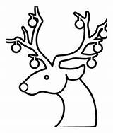 Reindeer Face Coloring Pages Drawing Christmas Cute Printable Antlers Pdf Getdrawings sketch template