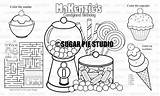 Sweet Candy Shop Coloring Shoppe Personalized Printable Favor Placemat Childrens Activity Land Pdf  Jpeg sketch template