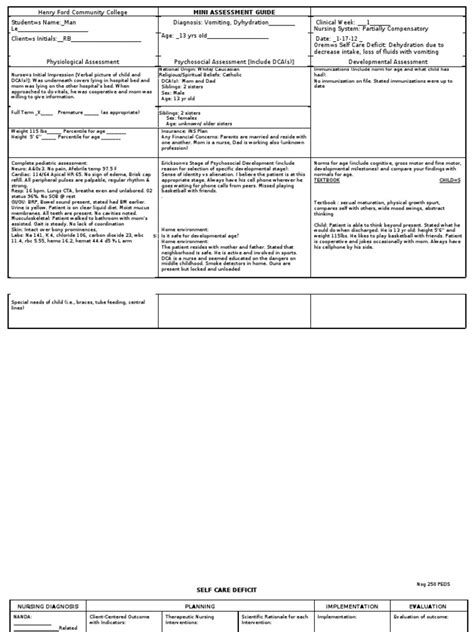 mini assessment  nursing medicine