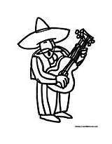 Mariachi Mexican Coloring Pages Man Mayo Guitar Mexico Colormegood Cinco Holidays sketch template