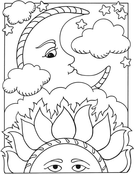 sun  moon coloring pages    print