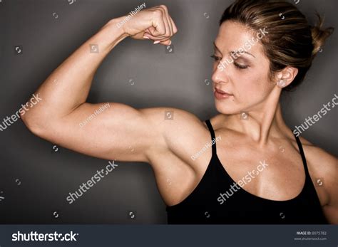 Female sexy bicep flex