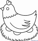 Hen Clipart Chicken Clip Nest Line Cliparts Outline Farm Cute Coloring Chick Animal Head Animals Library Drawing Sweetclipart Pages Transparent sketch template