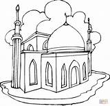 Coloring Mosque Pages Drawing Printable sketch template