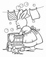 Clothes Coloring Washing Pages Colouring Bunny Printable Easter Print Ables Books Comments sketch template