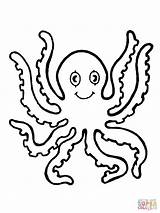 Octopus Coloring Animales Cute Pages Para Pulpo Drawing Kids Marinos Printable Colorear Clipart sketch template