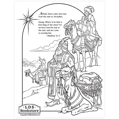 Wise Men Nativity Coloring Page Printable Christmas Coloring Page The