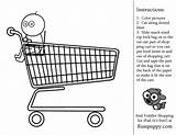 Shopping Coloring Toddler sketch template