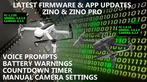 hubsan zino zino pro  firmware app updates voice prompts  battery warnings