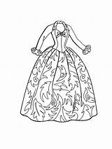 Coloring Pages Dress Fashion Doll Barbie Clothes Gown Dresses Christmas Ball Drawing Color Getdrawings Carol Getcolorings Printable sketch template