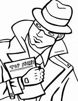 Spy Coloring Pages Secret Detective Kids Holding  Spies Drawing Color Print Printable Template Netart Totally Getcolorings Getdrawings Search Sketch sketch template