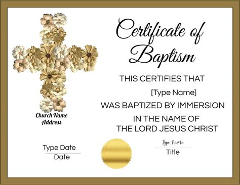 baptismal certificates printable