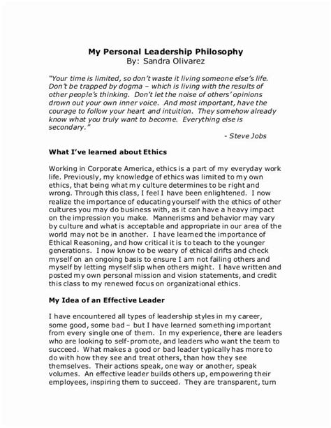 write  leadership philosophy paper