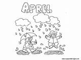 April Coloring Pages Showers Color Abril Colorear Del Año Clipart Meses Month Year Months Fools Sheets Colouring Kids Printable Sheet sketch template
