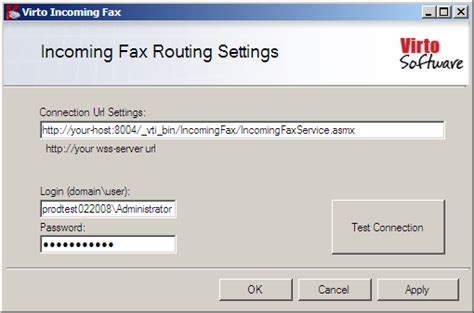 virto incoming fax service