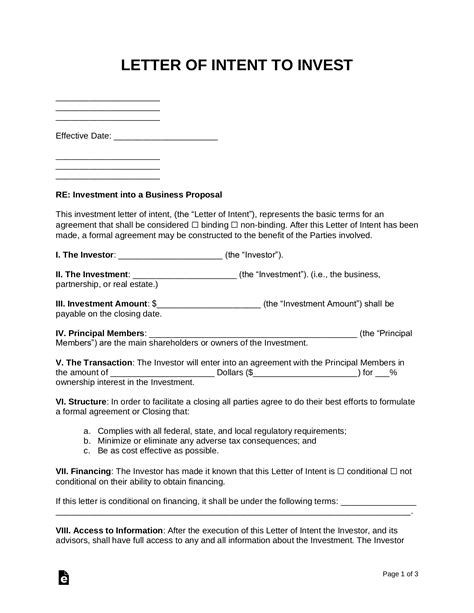 letter  intent  business partnership template