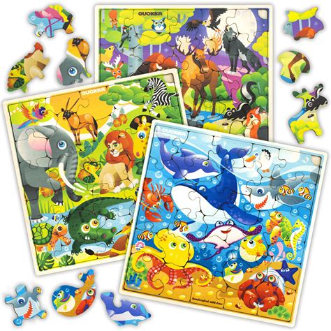 wooden jigsaw puzzles  kids ages    pack puzzles children