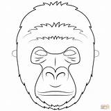 Gorilla Mask Coloring Printable Pages Supercoloring Animal Zoo Crafts sketch template