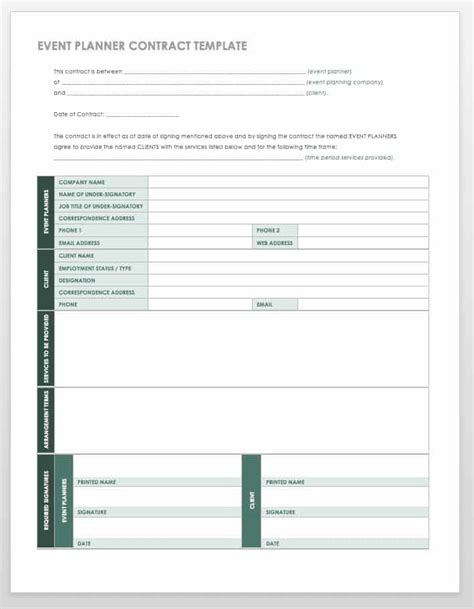 event planner template  business templates