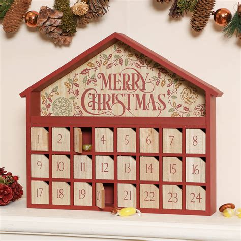 merry christmas wooden advent calendar house  dibor