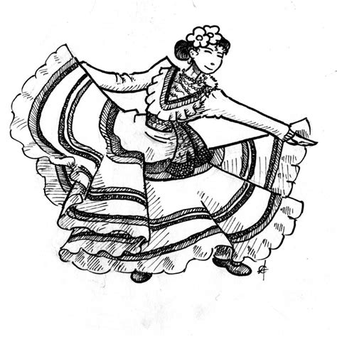 mexican dancer coloring sheet coloring pages