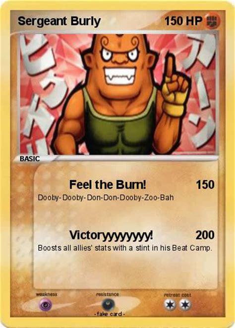 pokémon sergeant burly feel the burn my pokemon card