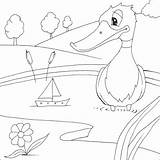 Coloring Pages Ducky Lucky Duck Printable Cute Kids sketch template