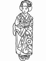 Disegni Giappone Colorare Coloring Geisha Japonais Clothing Bambini Coloriages sketch template