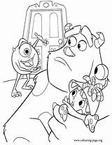 Boo Sulley Mike Coloring Monsters Inc sketch template
