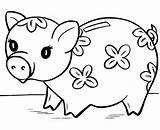 Piggy Coloring Bank Cute Pig Pages Size Color Print Printable Clipart Getcolorings sketch template
