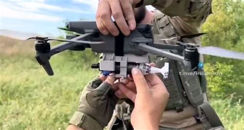 ukrainian troops launching  drone carrying  vog  grenade june  unknown location