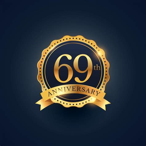 anniversary celebration badge label  golden color   vector art stock