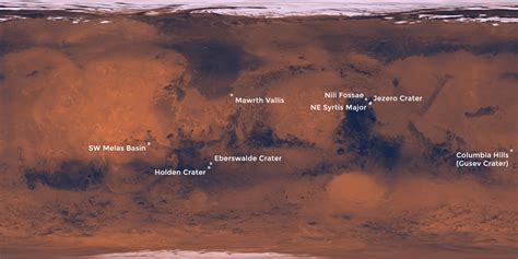 potential landing sites nasa mars