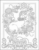 Mandalas Unicornios Bestcoloringpagesforkids Unicorns Dover sketch template