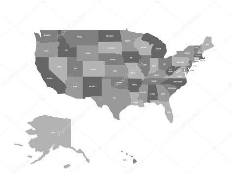 mapa político de estados unidos de américa ee uu simple mapa