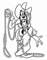 Goofy Coloring Pages Printable Kids Cowboy sketch template
