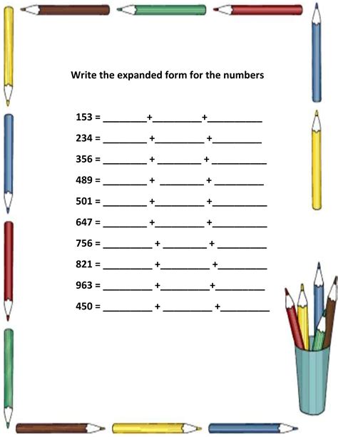 digit numbers  expanded form angelica murrays  grade math worksheets
