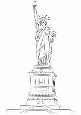 Statua Colorare Libertà Liberta sketch template