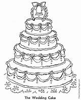 Coloring Wedding Pages Cake Bride Printable sketch template