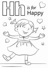 Coloring Letter Happy Pages Preschool Color Activities Printable Alphabet Sheets Crafts Colouring Kids Hh Worksheets Supercoloring Words Book Getcolorings Dot sketch template