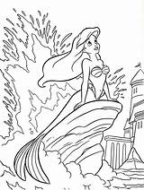 Mermaid Coloring Little Pages sketch template